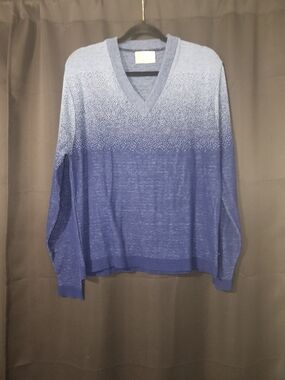 VTG 70s Sears Kings Road Ombre V Neck Sweater M